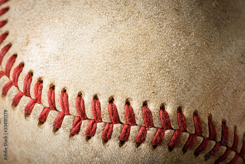 Photo Closeup of a dirty baseball