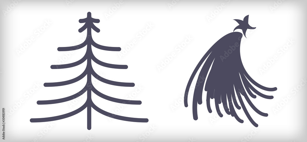 Two design abstract christmas tree Two design abstract christmas tree