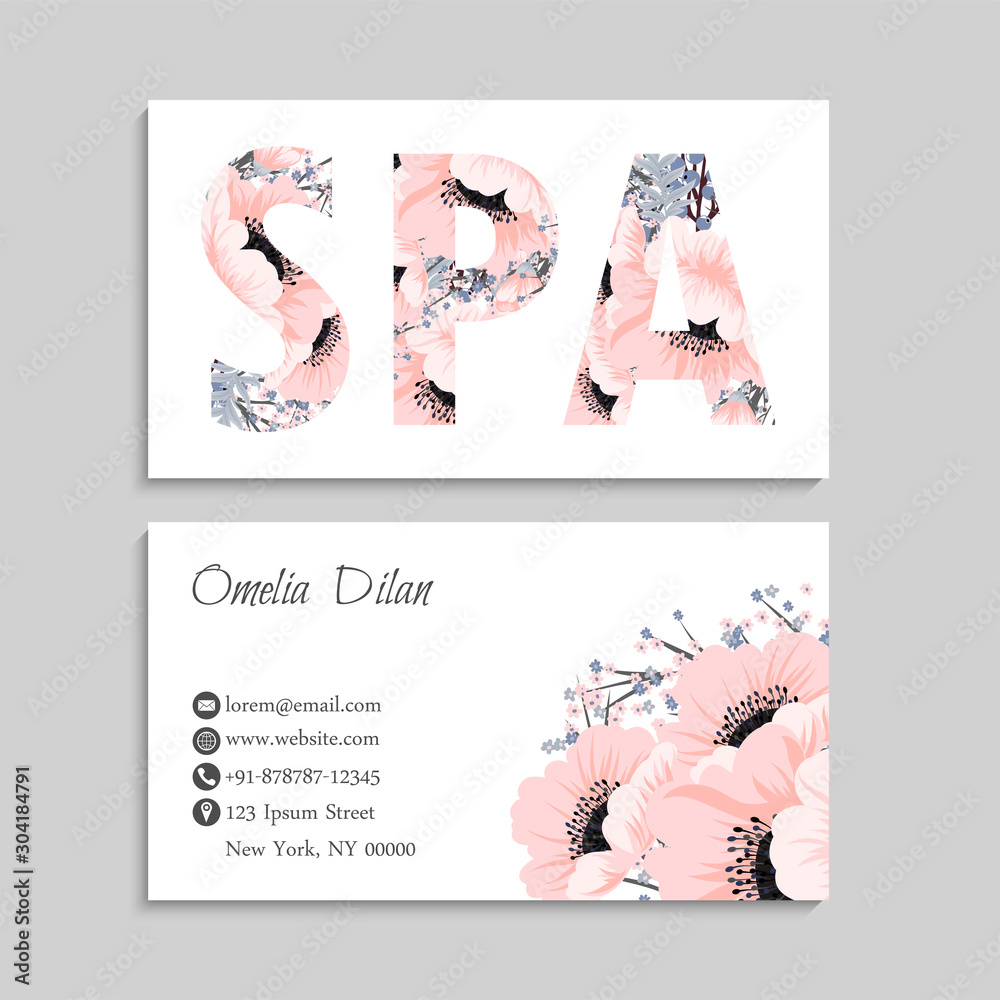 Fototapeta Flower business cards template