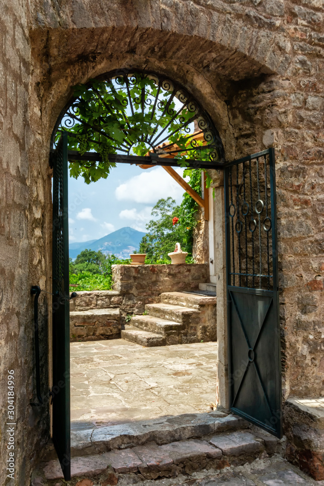 Door of the Praskvica Monastery, Celobrdo, Montenegro