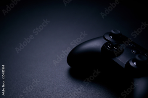 video game controller isolated on black background