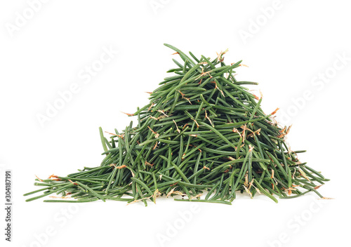 Heap of Christmas needles isolated on a white background