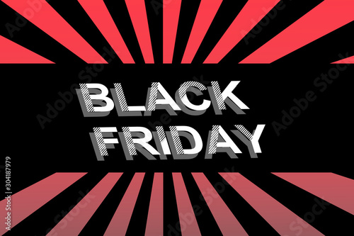 Black friday sale banner layout design. Radial background. Abstract vector