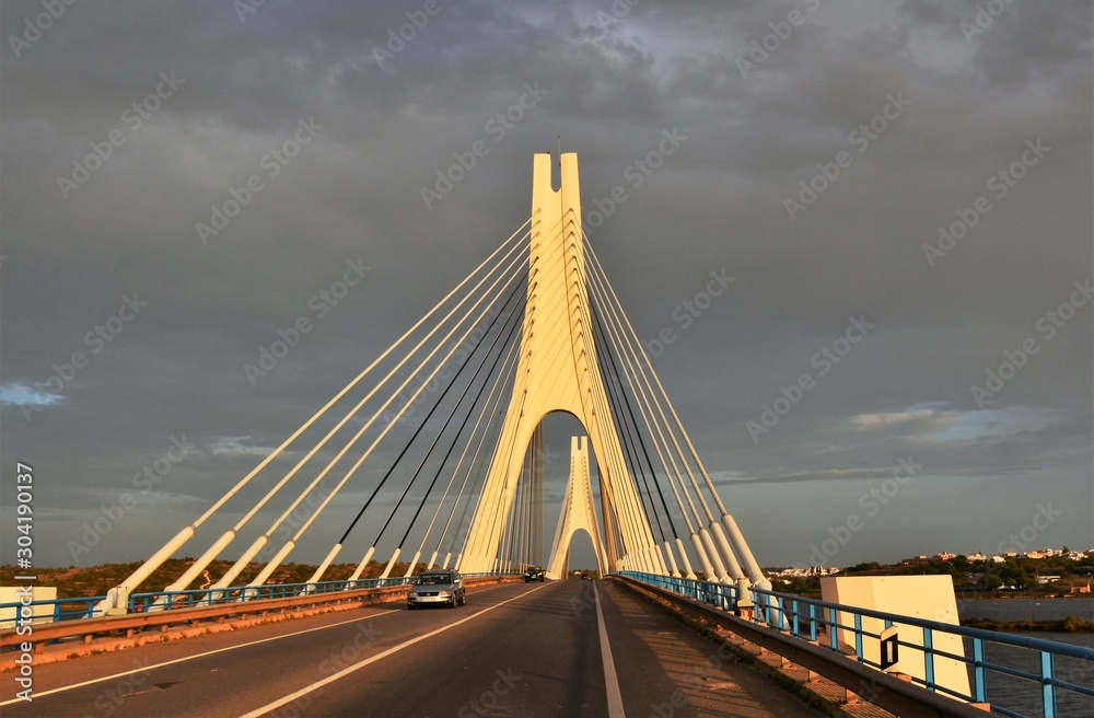 Obraz premium the road bridge over the river Arade in Portimao - Portugal 01.Nov.2019