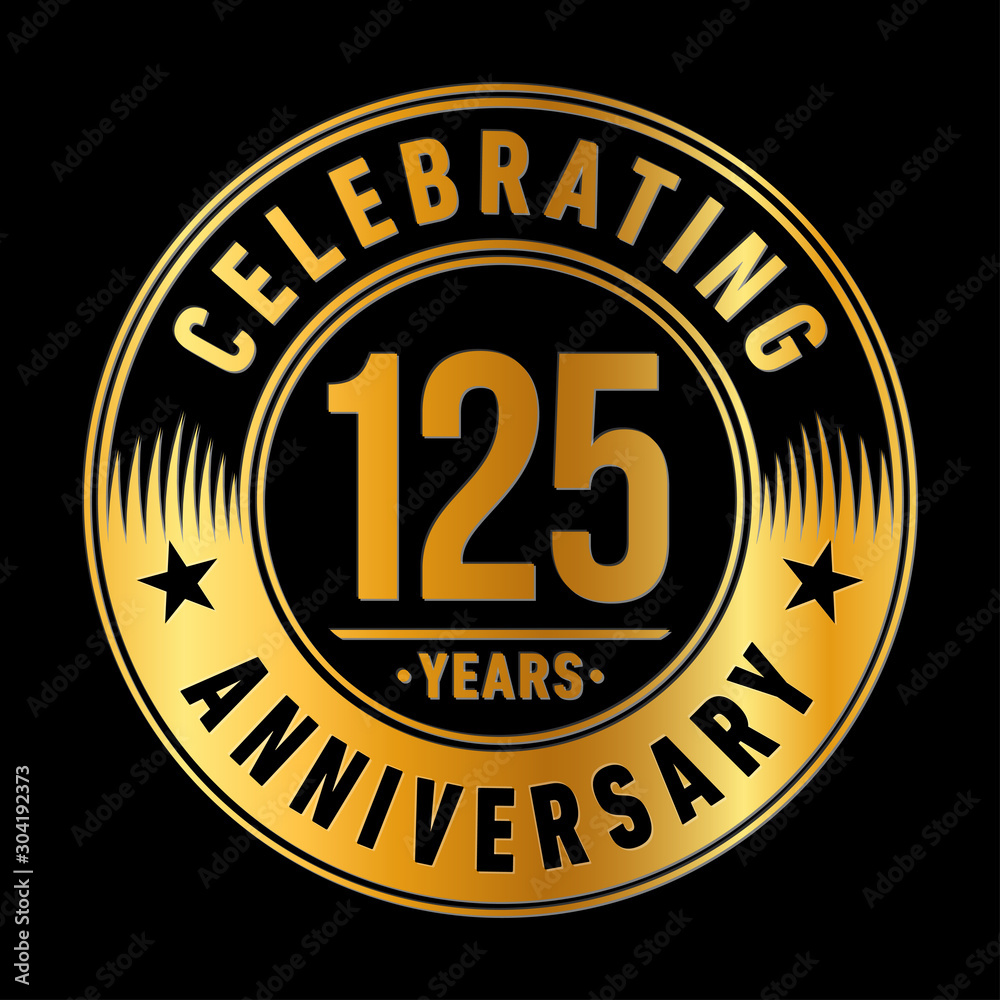 Fototapeta premium 125 years logo. One hundred and twenty-five years anniversary celebration design template. Vector and illustration.