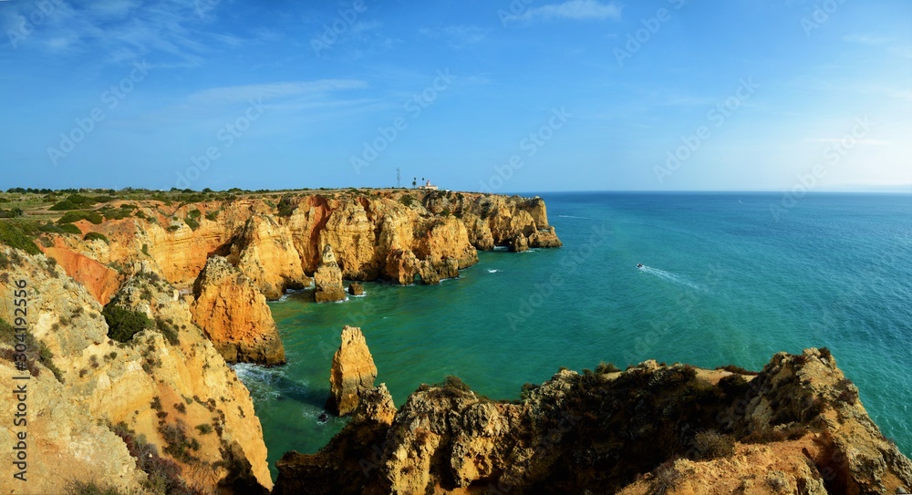 rocky beach in Lagos Portugal