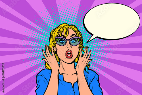 oops pop art surprised woman