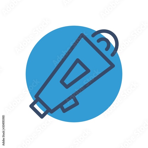 Loud speaker icon isolated on abstract background