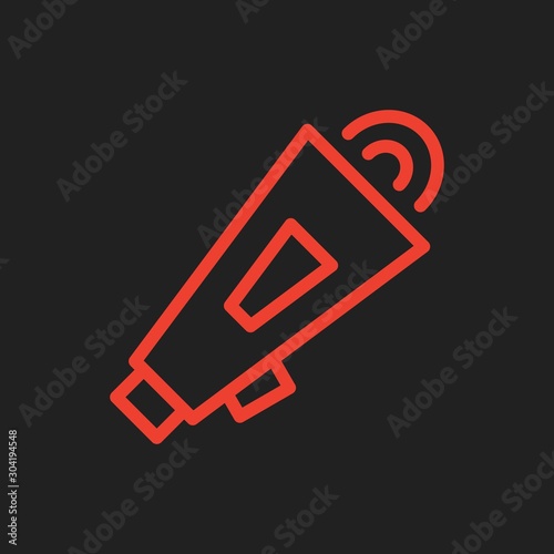 Loud speaker icon isolated on abstract background