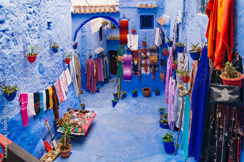 Streets and Facades of the blue houses in Chefchaouen, Morocco © Ana Maria Pareja