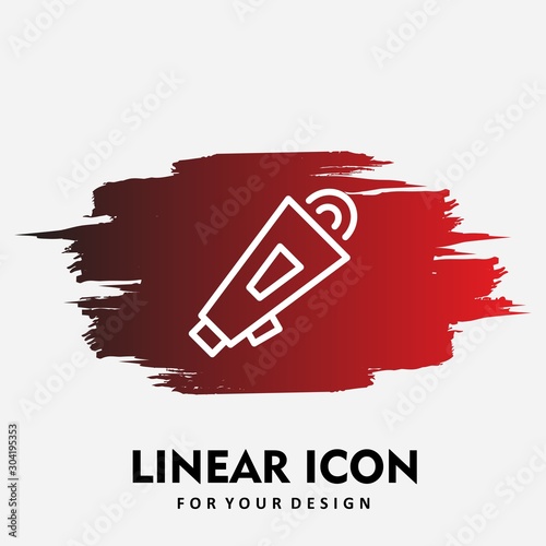 Loud speaker icon isolated on abstract background
