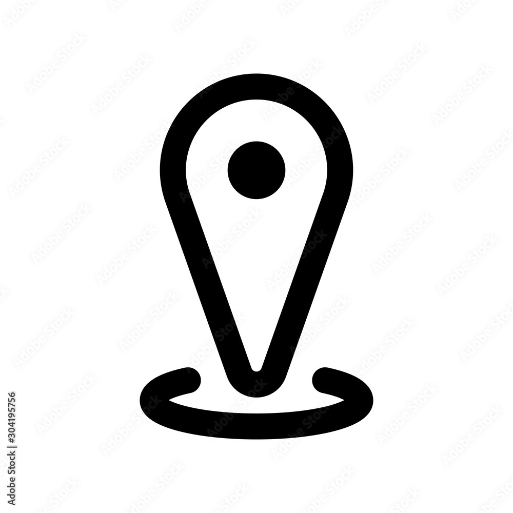Location symbol, map pin, linear vector icon. Location symbol, map pin, linear vector icon.
