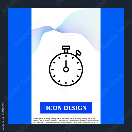 Stop Watch icon isolated on abstract background