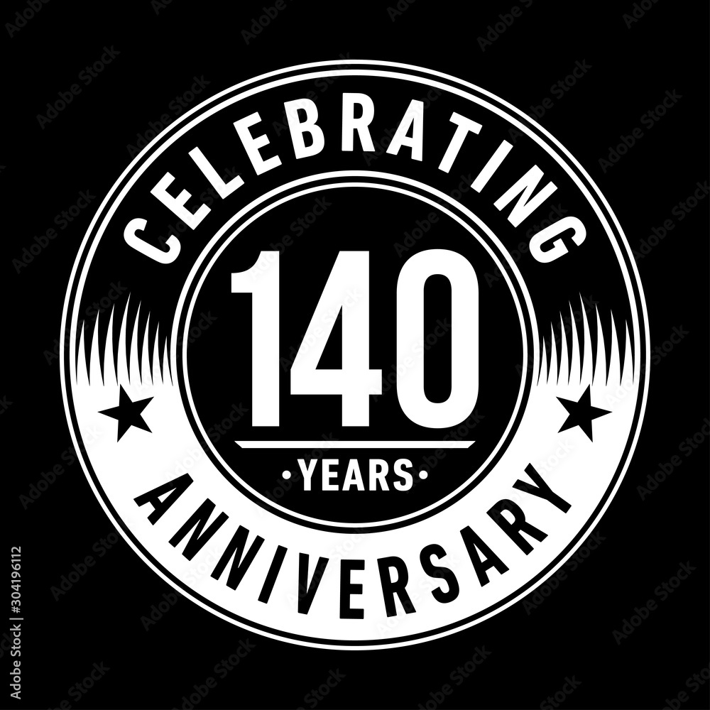140 years logo. One hundred and forty years anniversary celebration design template. Vector and illustration. 140 years logo. One hundred and forty years anniversary celebration design template. Vector and illustration.