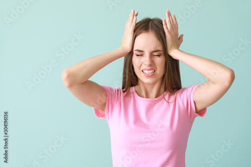 Young woman suffering from ...