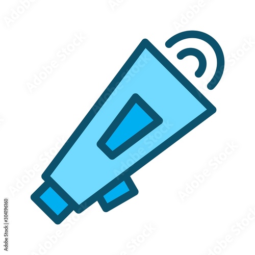 Loud speaker icon isolated on abstract background