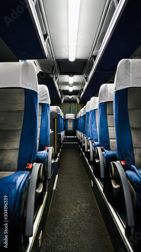 travel concept, row of seats, seats in passenger bus