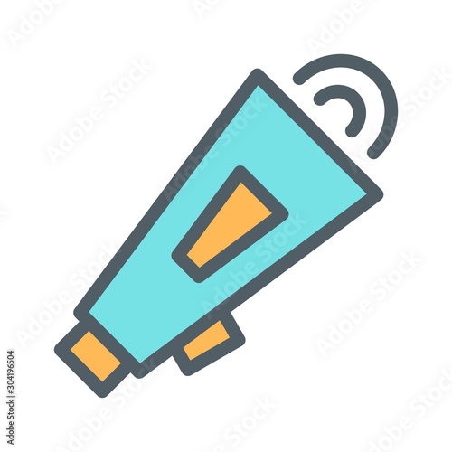 Loud speaker icon isolated on abstract background