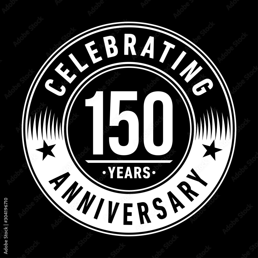 150 years logo. One hundred and fifty years anniversary celebration design template. Vector and illustration.