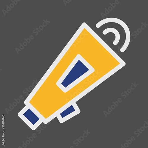 Loud speaker icon isolated on abstract background