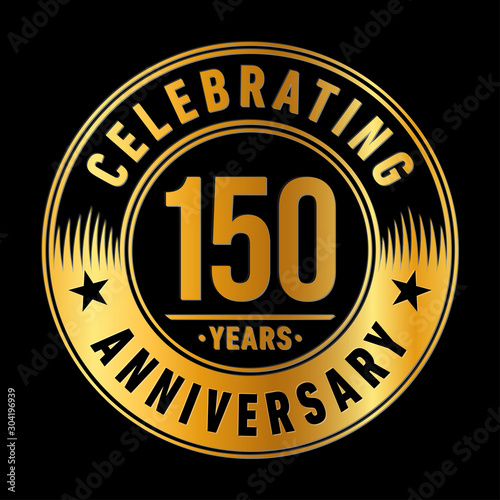 150 years logo. One hundred and fifty years anniversary celebration design template. Vector and illustration.