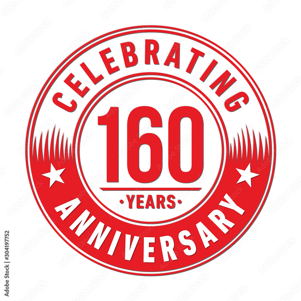 160 years logo. One hundred and sixty years anniversary celebration design template. Vector and illustration. 160 years logo. One hundred and sixty years anniversary celebration design template. Vector and illustration.