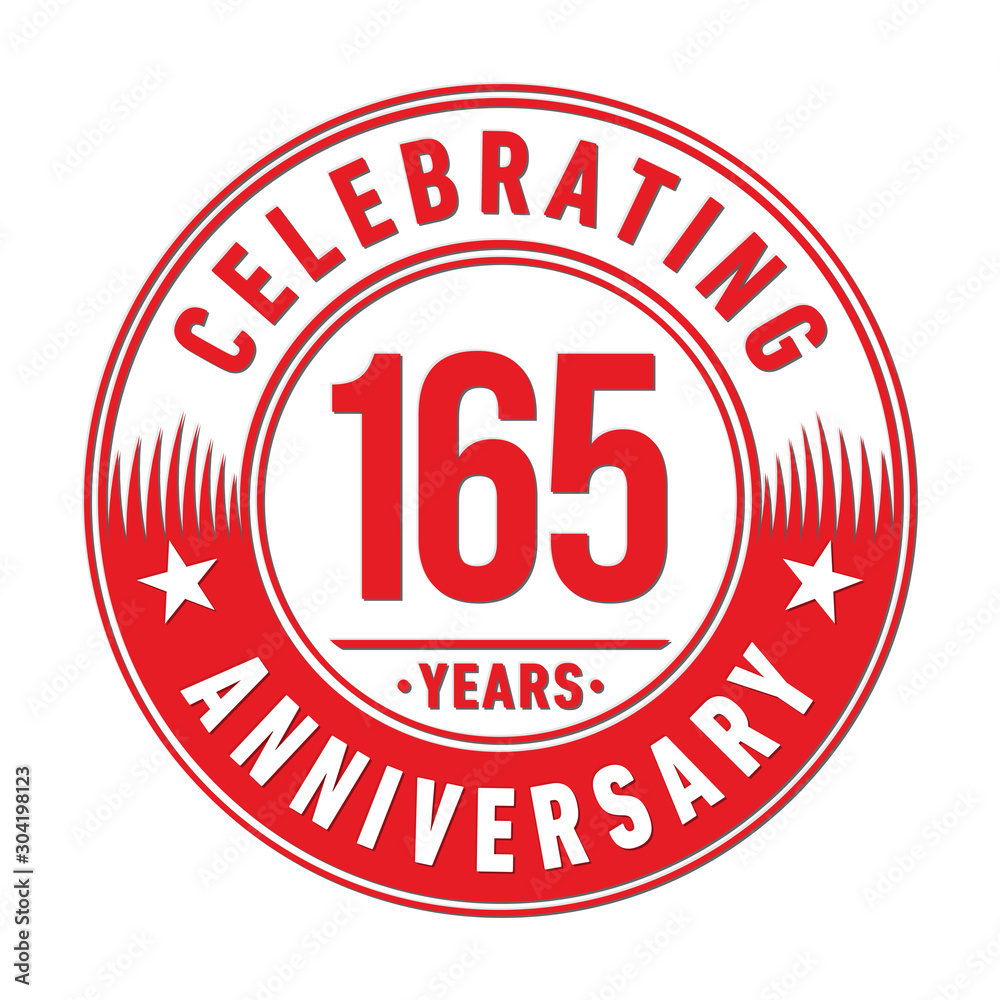 165 years logo. One hundred and sixty-five years anniversary celebration design template. Vector and illustration. 165 years logo. One hundred and sixty-five years anniversary celebration design template. Vector and illustration.
