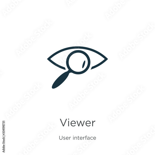 Viewer icon vector. Trendy flat viewer icon from user interface collection isolated on white background. Vector illustration can be used for web and mobile graphic design, logo, eps10