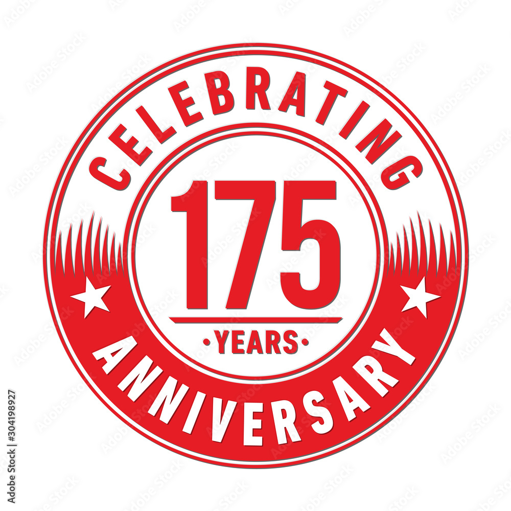 175 years logo. One hundred and seventy-five years anniversary celebration design template. Vector and illustration. 175 years logo. One hundred and seventy-five years anniversary celebration design template. Vector and illustration.