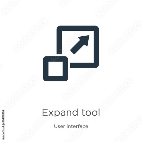 Expand tool icon vector. Trendy flat expand tool icon from user interface collection isolated on white background. Vector illustration can be used for web and mobile graphic design, logo, eps10