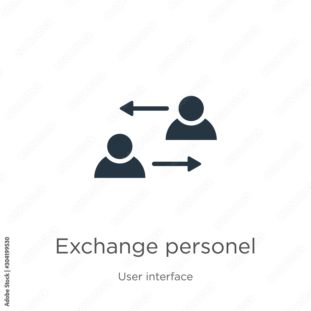 Exchange personel icon vector. Trendy flat exchange personel icon from user interface collection isolated on white background. Vector illustration can be used for web and mobile graphic design, logo, - obrazy, fototapety, plakaty 