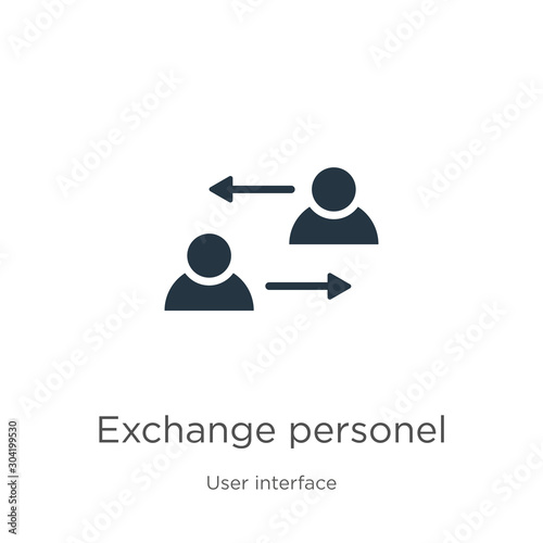 Exchange personel icon vector. Trendy flat exchange personel icon from user interface collection isolated on white background. Vector illustration can be used for web and mobile graphic design, logo,