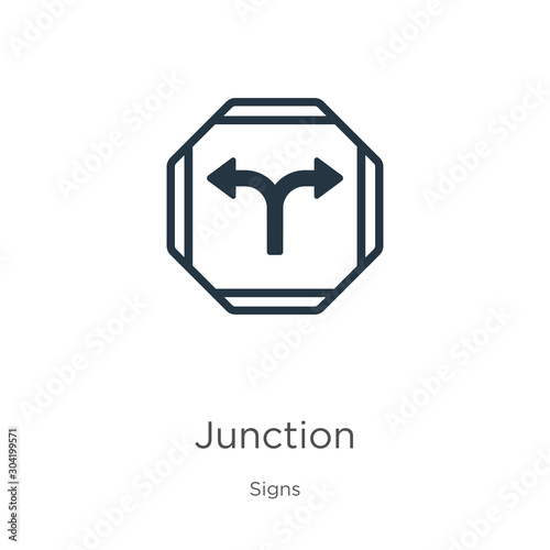 Junction icon vector. Trendy flat junction icon from signs collection isolated on white background. Vector illustration can be used for web and mobile graphic design, logo, eps10