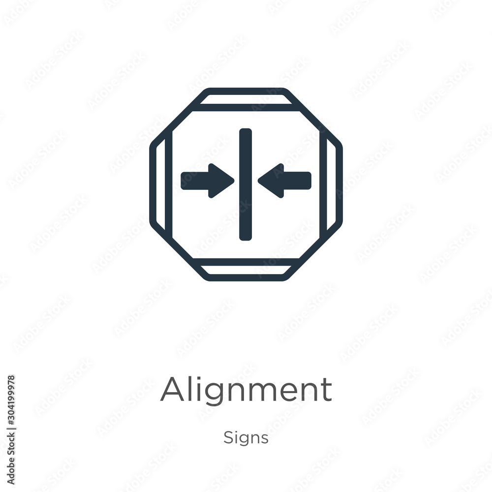 Alignment icon vector. Trendy flat alignment icon from signs collection isolated on white background. Vector illustration can be used for web and mobile graphic design, logo, eps10 Alignment icon vector. Trendy flat alignment icon from signs collection isolated on white background. Vector illustration can be used for web and mobile graphic design, logo, eps10