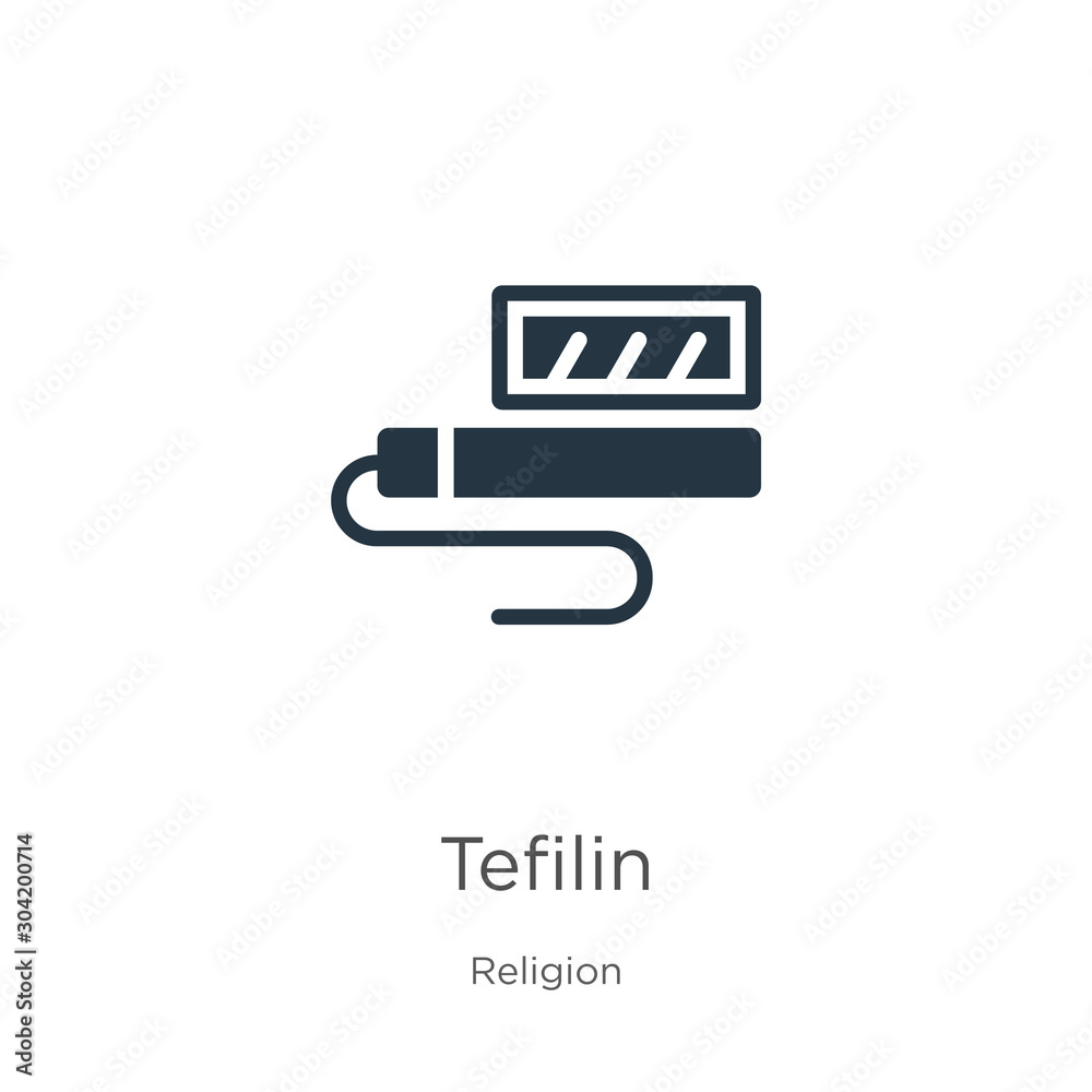 Tefilin icon vector. Trendy flat tefilin icon from religion collection isolated on white background. Vector illustration can be used for web and mobile graphic design, logo, eps10 Tefilin icon vector. Trendy flat tefilin icon from religion collection isolated on white background. Vector illustration can be used for web and mobile graphic design, logo, eps10