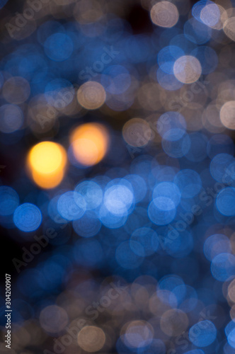 Blurred lights. Blurred background at dark night. Christams blurred lights