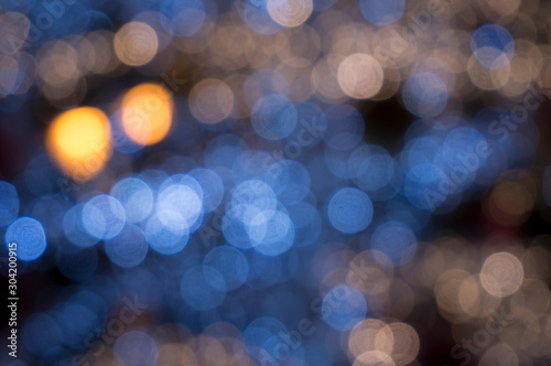 Blurred lights. Blurred background at dark night. Christams blurred lights © Gabriel Teleptean