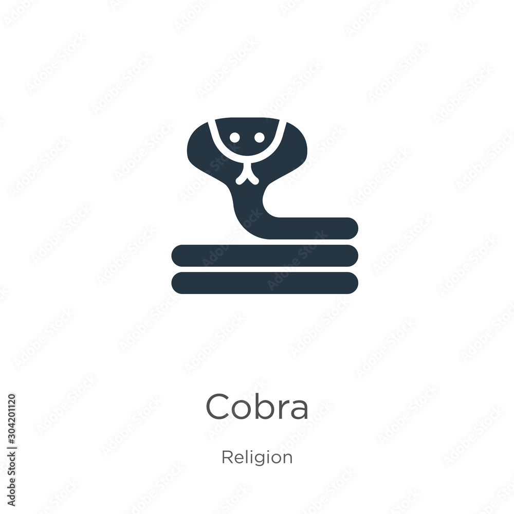 Cobra icon vector. Trendy flat cobra icon from religion collection isolated on white background. Vector illustration can be used for web and mobile graphic design, logo, eps10 Cobra icon vector. Trendy flat cobra icon from religion collection isolated on white background. Vector illustration can be used for web and mobile graphic design, logo, eps10