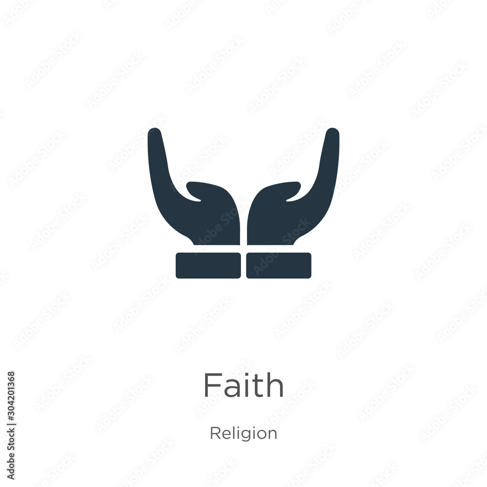 Faith icon vector. Trendy flat faith icon from religion collection isolated on white background. Vector illustration can be used for web and mobile graphic design, logo, eps10 Faith icon vector. Trendy flat faith icon from religion collection isolated on white background. Vector illustration can be used for web and mobile graphic design, logo, eps10