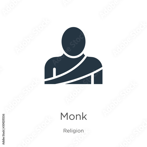 Monk icon vector. Trendy flat monk icon from religion collection isolated on white background. Vector illustration can be used for web and mobile graphic design, logo, eps10