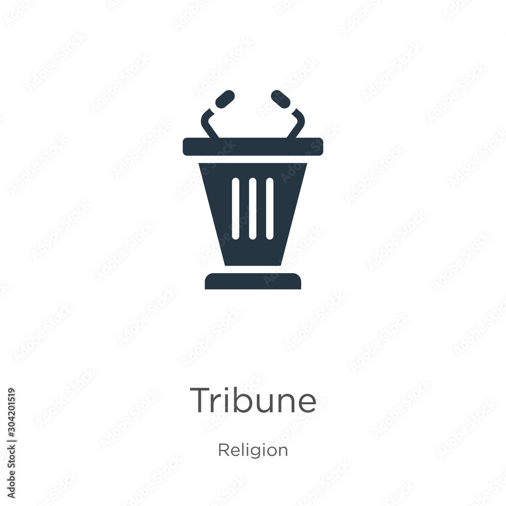 Tribune icon vector. Trendy flat tribune icon from religion collection isolated on white background. Vector illustration can be used for web and mobile graphic design, logo, eps10 Tribune icon vector. Trendy flat tribune icon from religion collection isolated on white background. Vector illustration can be used for web and mobile graphic design, logo, eps10
