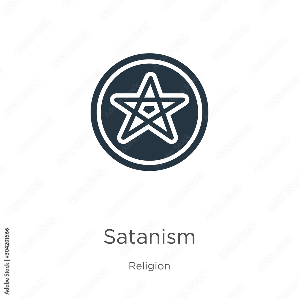 Satanism icon vector. Trendy flat satanism icon from religion collection isolated on white background. Vector illustration can be used for web and mobile graphic design, logo, eps10 Satanism icon vector. Trendy flat satanism icon from religion collection isolated on white background. Vector illustration can be used for web and mobile graphic design, logo, eps10