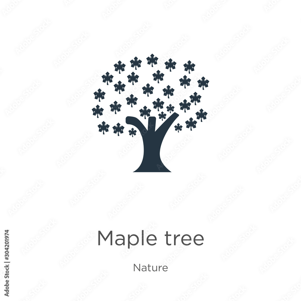 Obraz premium Red maple tree icon vector. Trendy flat red maple tree icon from nature collection isolated on white background. Vector illustration can be used for web and mobile graphic design, logo, eps10