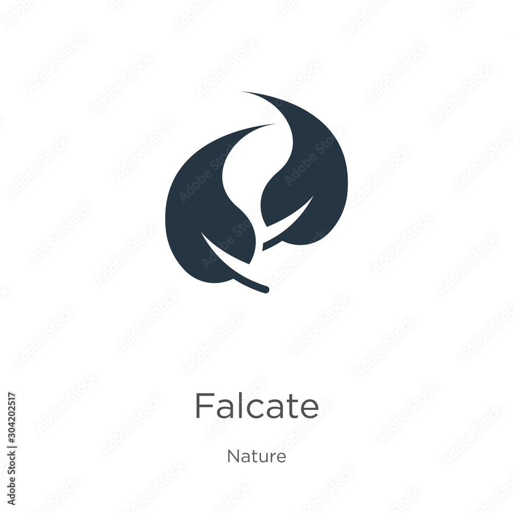 Falcate icon vector. Trendy flat falcate icon from nature collection isolated on white background. Vector illustration can be used for web and mobile graphic design, logo, eps10 Falcate icon vector. Trendy flat falcate icon from nature collection isolated on white background. Vector illustration can be used for web and mobile graphic design, logo, eps10