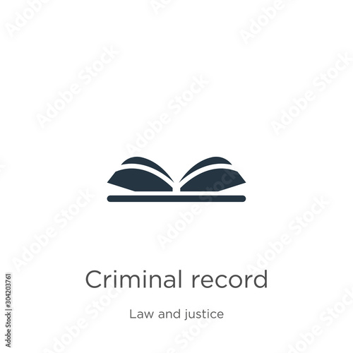 Criminal record icon vector. Trendy flat criminal record icon from law and justice collection isolated on white background. Vector illustration can be used for web and mobile graphic design, logo,