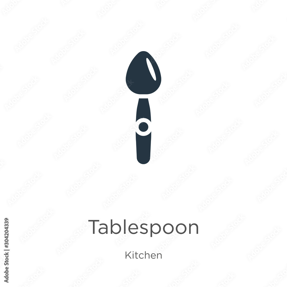 Tablespoon icon vector. Trendy flat tablespoon icon from kitchen collection isolated on white background. Vector illustration can be used for web and mobile graphic design, logo, eps10 Tablespoon icon vector. Trendy flat tablespoon icon from kitchen collection isolated on white background. Vector illustration can be used for web and mobile graphic design, logo, eps10