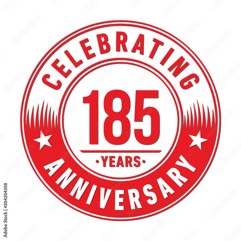 185 years logo. One hundred and eighty-five years anniversary celebration design template. Vector and illustration. 185 years logo. One hundred and eighty-five years anniversary celebration design template. Vector and illustration.