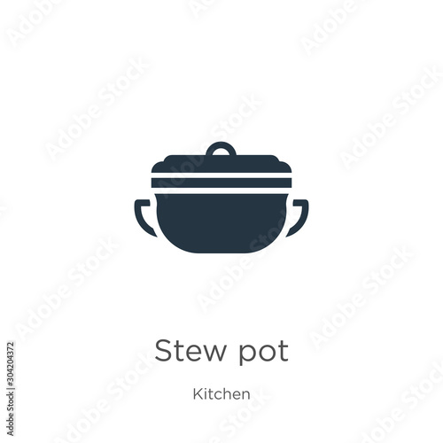 Stew pot icon vector. Trendy flat stew pot icon from kitchen collection isolated on white background. Vector illustration can be used for web and mobile graphic design, logo, eps10