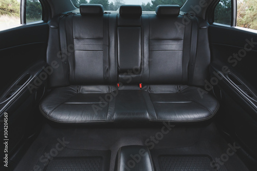 Car interior, part of back seats, close