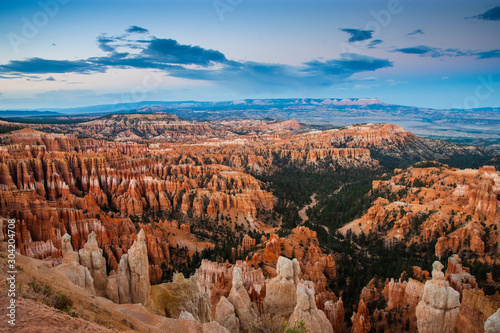 Amphitheater from Inspiration Point at sunset, Bryce Canyon National Park, Utah, USA